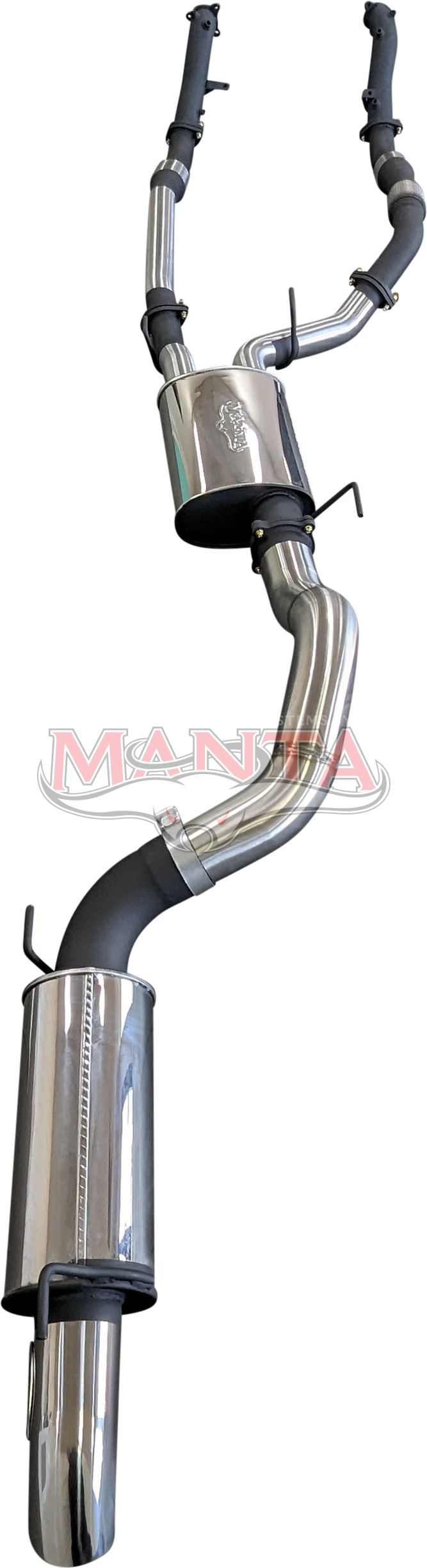 Toyota Landcruiser VDJ200 DPF 3in DUAL With Cat & Muffler 4in Tailpipe W/ Rear MUF, Stainless Steel