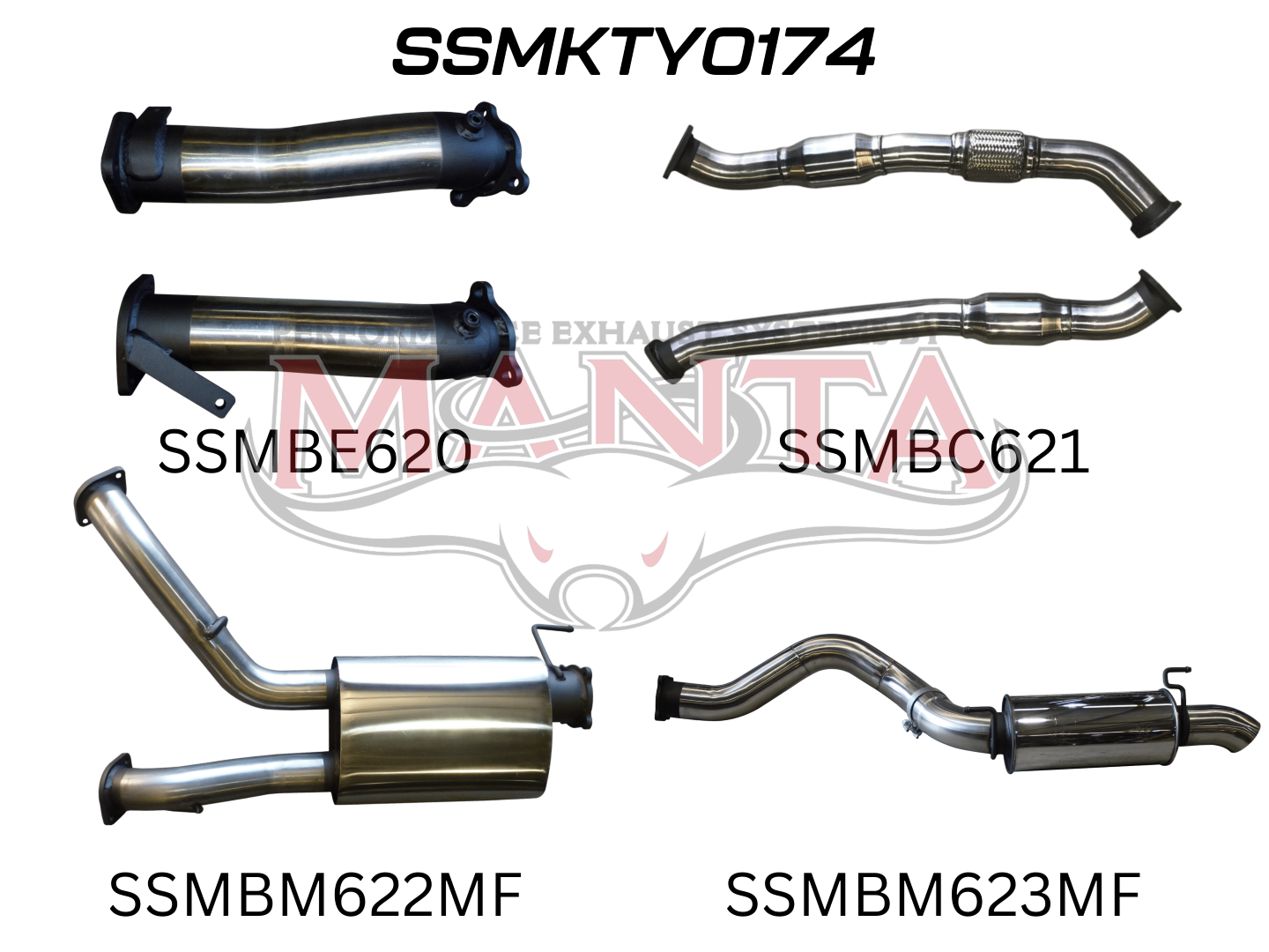 Toyota Landcruiser VDJ200 3in DUAL With Cat & Muffler, 4in EXIT W / Rear MUF, Stainless Steel