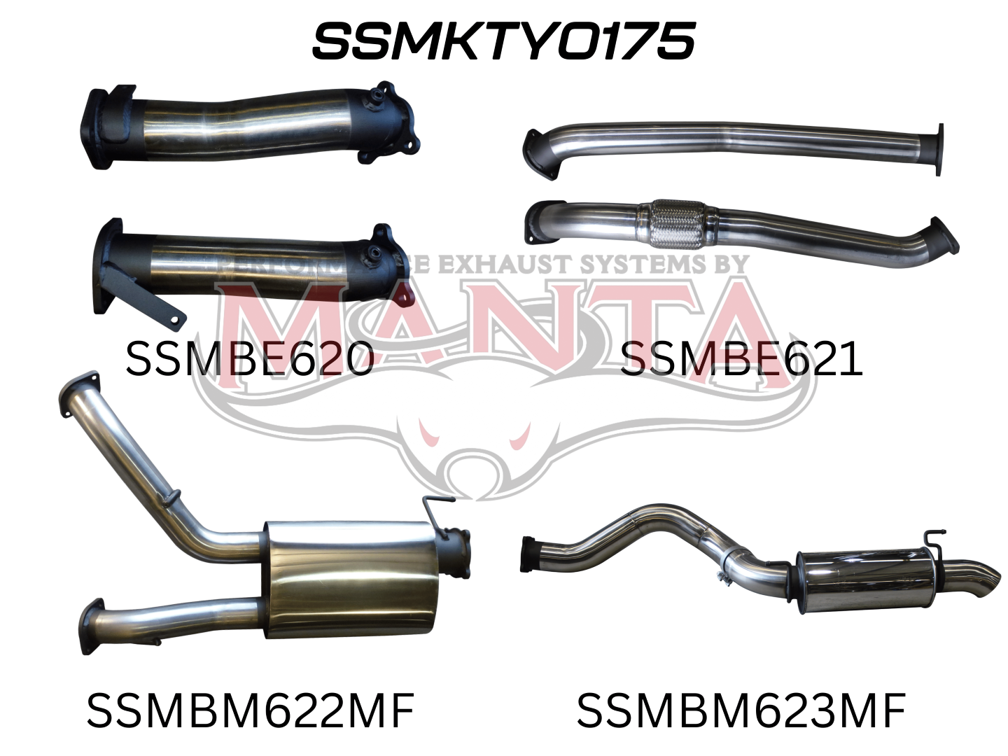 Toyota Landcruiser VDJ200 3in DUAL NO CAT, W/Muffler, 4in EXIT W/Rear MUF, Stainless Steel