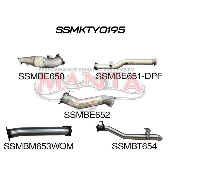 Toyota Landcruiser VDJ79 V8 4.5L TD, (DPF) Ute 2016 To Current, 4in Single Without Cat & Without Muf, Stainless Steel