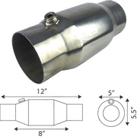 4" High Flow Catalytic Converter 100 Cell Stainless Performance