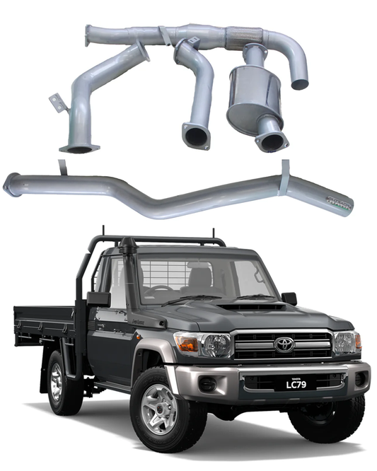 3'' Exhaust System to suit Toyota Landcruiser - 79 Series Ute Single Cab VDJ79 4.5L V8 2007 - 2016 (Turbo Back)