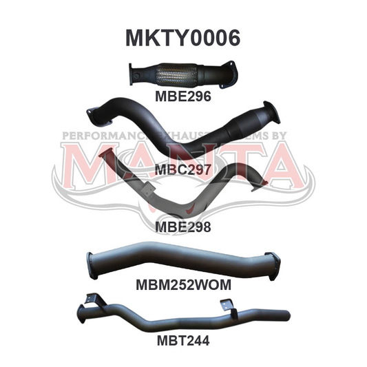 Toyota Landcruiser VDJ79 V8 S/Cab Ute 3in With Cat & WOM, Aluminised Steel