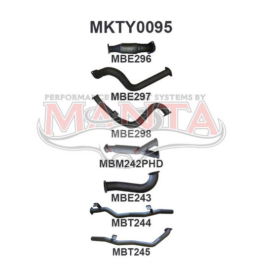 Toyota Landcruiser VDJ79 Single Cab Twin 3in W/Hotdog No Cat, Aluminised Steel