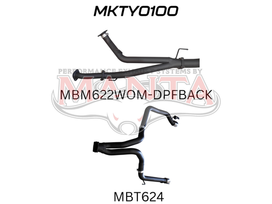 Toyota Landcruiser VDJ200 3in DPF Back Twin 3in Tailpipe, Aluminised