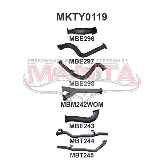 Toyota Landcruiser VDJ79 Single Cab Twin 3in WOM No Cat, Aluminised Steel