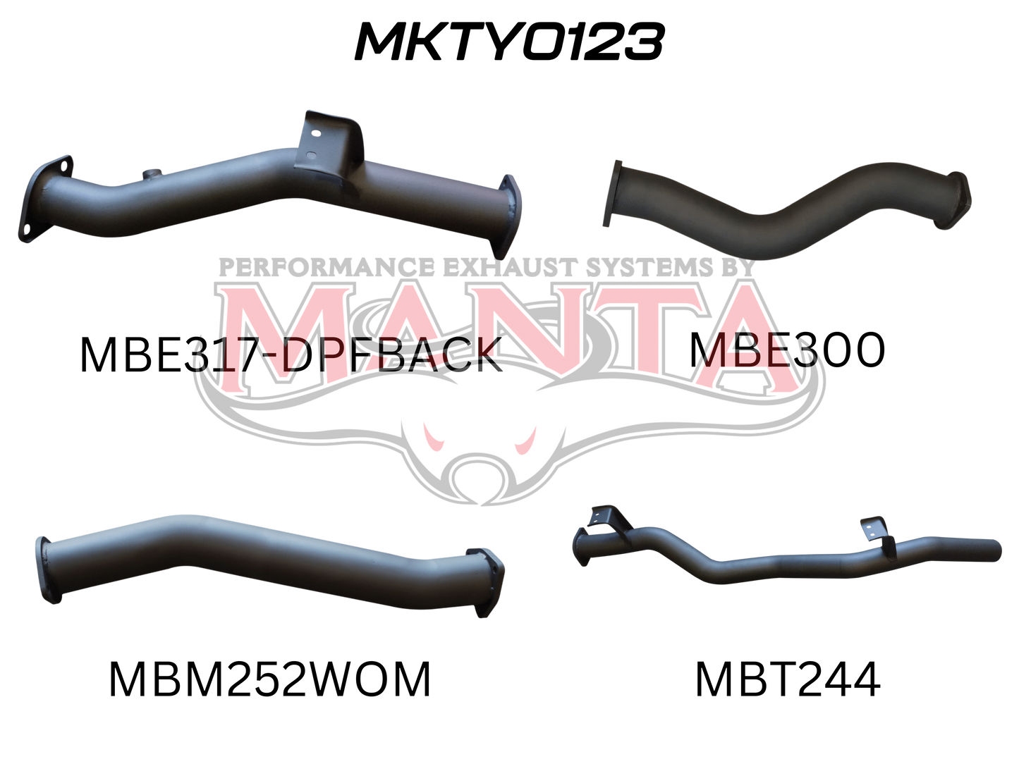 Toyota Landcruiser VDJ79 V8 Ute 3in DPF Back, Aluminised Steel