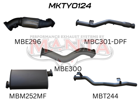 Toyota Landcruiser VDJ79 V8 Ute 3in With Cat & Muffler DPF, Aluminised Steel
