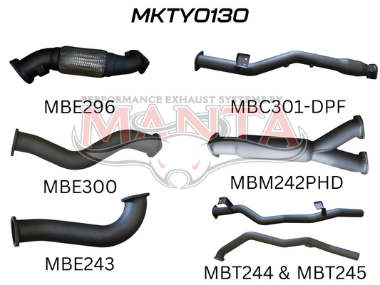 Toyota Landcruiser VDJ79 V8 Ute Dual 3in With Cat & Hotdog DPF, Aluminised Steel