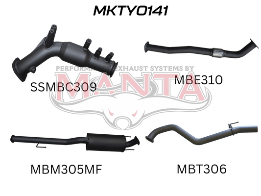 Toyota Hilux GUN126R 2.8L Turbo Back 3in Muffler With Cat, Alumnised Steel