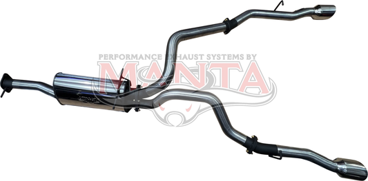DT RAM 1500 5.7L V8 3in Single into Twin, Factory Cat Back Exhaust, with 5in Chrome tips, Stainless Steel