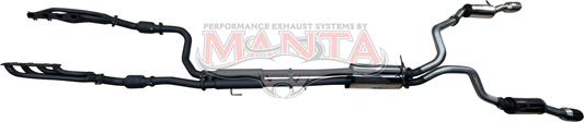 RAM DT 1500 5.7L V8 3in Twin Full Exhaust, with Extractors and Cats, Rear Mufflers 5in Chrome tips, Stainless Steel