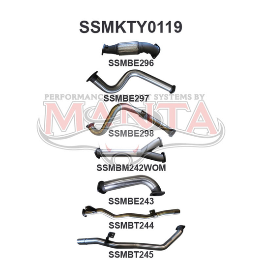 Toyota Landcruiser VDJ79 Single Cab Twin 3in WOM No Cat, Stainless Steel