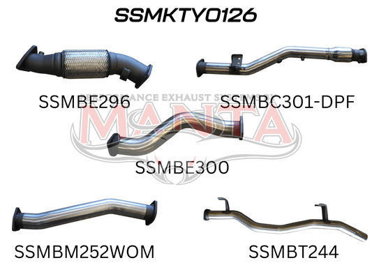 Toyota Landcruiser VDJ79 V8 Ute 3in With Cat & WOM DPF, Stainless Steel