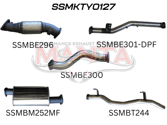 Toyota Landcruiser VDJ79 V8 Ute 3in NO Cat, With Muffler DPF, Stainless Steel