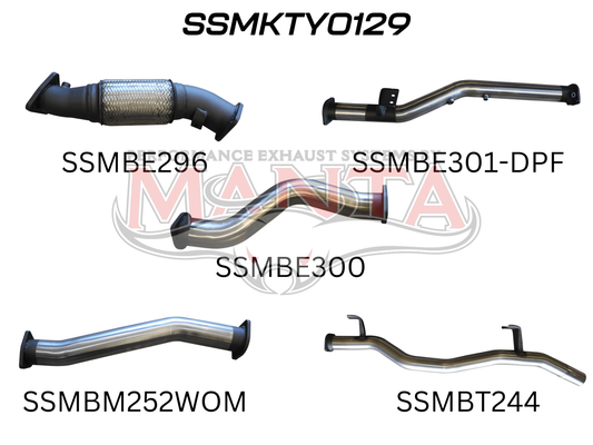Toyota Landcruiser VDJ79 V8 Ute 3in NO Cat, WOM, DPF, Stainless Steel
