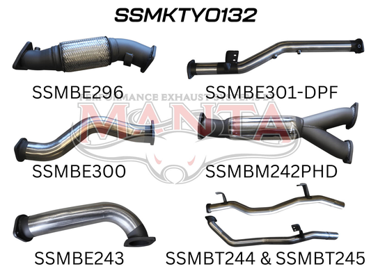 Toyota Landcruiser VDJ79 V8 Ute Dual 3in NO Cat, With Hotdog DPF, Stainless Steel