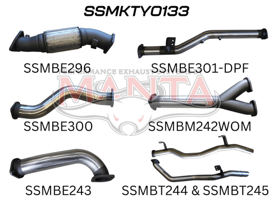 Toyota Landcruiser VDJ79 V8 Ute Dual 3in NO Cat, WOM DPF, Stainless Steel