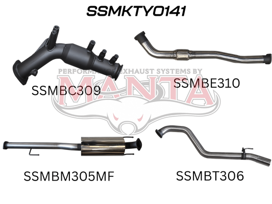 Toyota Hilux GUN126R 2.8L Turbo Back 3in Muffler With Cat, Stainless Steel