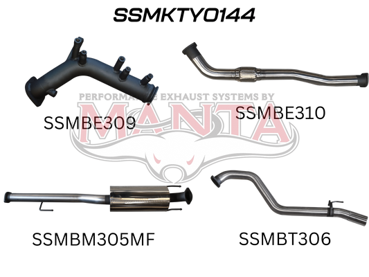 Toyota Hilux GUN126R 2.8L Turbo Back 3in Muffler NO Cat, Stainless Steel