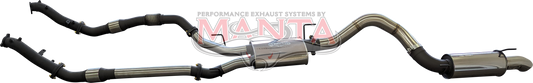 Toyota Landcruiser VDJ200 DPF 3in DUAL With Cat & Muffler 4in Tailpipe W/ Rear MUF, Stainless Steel